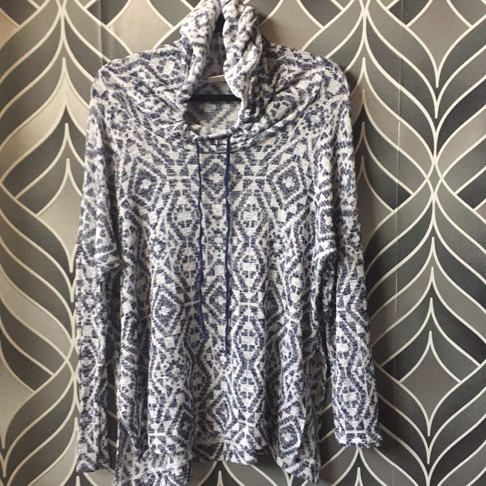 Semi-sheer Boho hoodie or swimsuit cover.